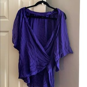 Bcbg purple wrap around top.
